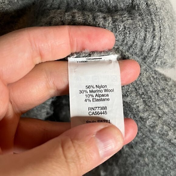 Madewell grey waffle knit merino wool blend mock neck sweater - Picture 5 of 6